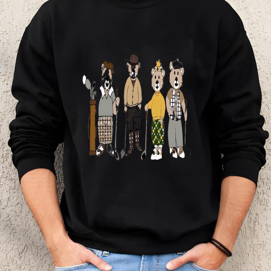 Golf T-shirt Vintage Golfing Bears Let's Par-tee  Shirt + More Colors Sweatshirt