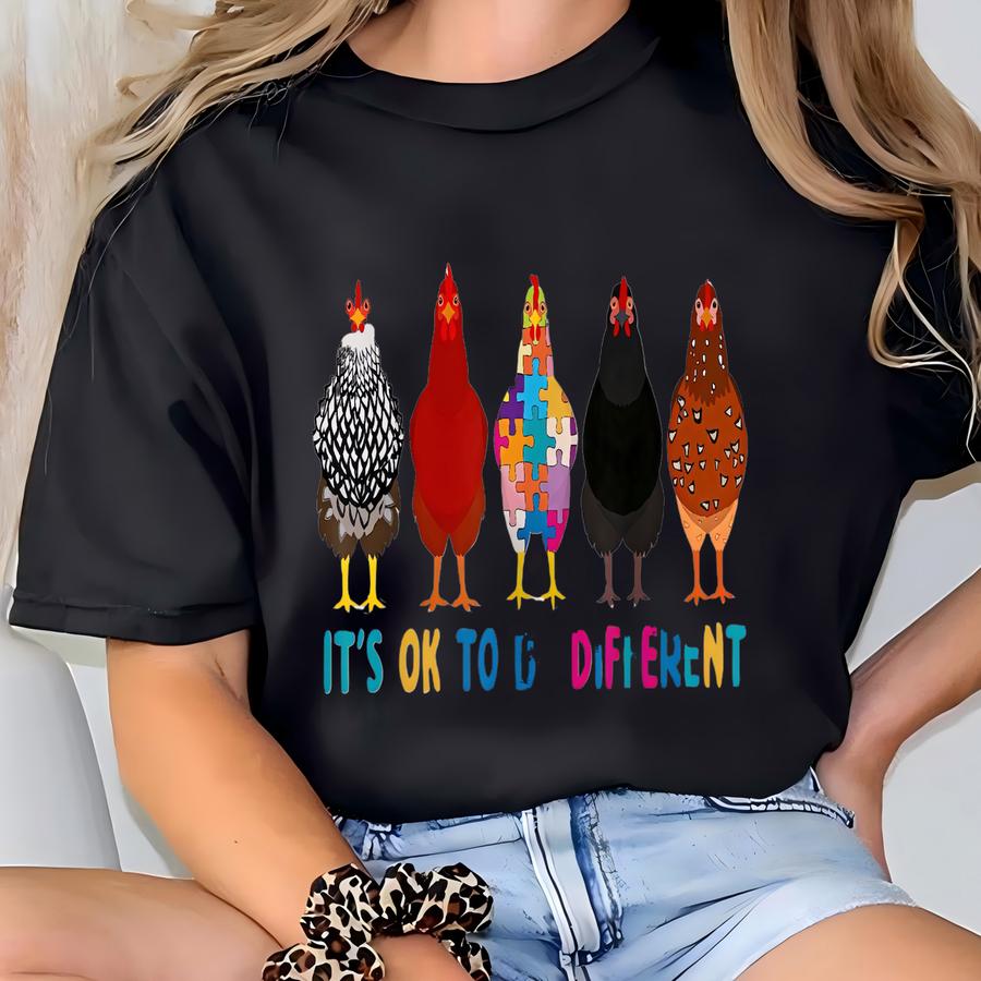 It’s Okay To Be Different Hoodies, Autism Awareness Shirts, It’s Okay To Be Different Chicken Shirt, Autism Differences Shirt, Autism Child T-shirt