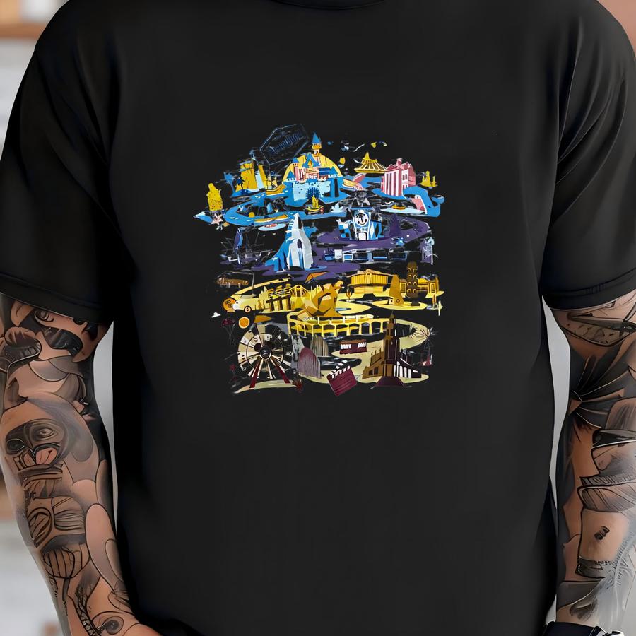 Vintage Land Parks Big Printed Crewneck Sweatshirt Size M T-shirt