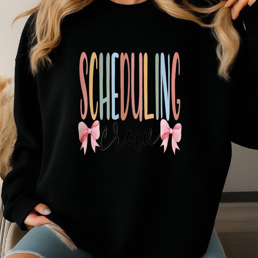 Scheduling Crew Sweatshirt, Front Office Shirt, Office Crew Shirt, Office Team Shirt, Staff Sweatshirt, School Office Shirt Sweatshirt