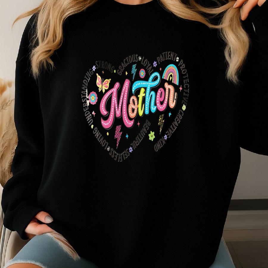 Retro Groovy Mother Tshirt, Colorful 70s Aesthetic Mother's Day Gift, Mom Life Hoodie, Mothers Day Shirt, Mom Appreciation Sweatshirt Sweatshirt