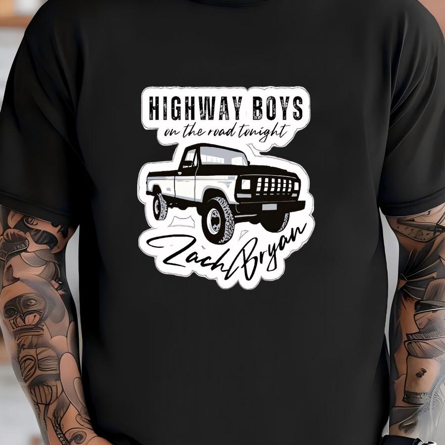 Highway Boys Die-cut Stickers T-shirt