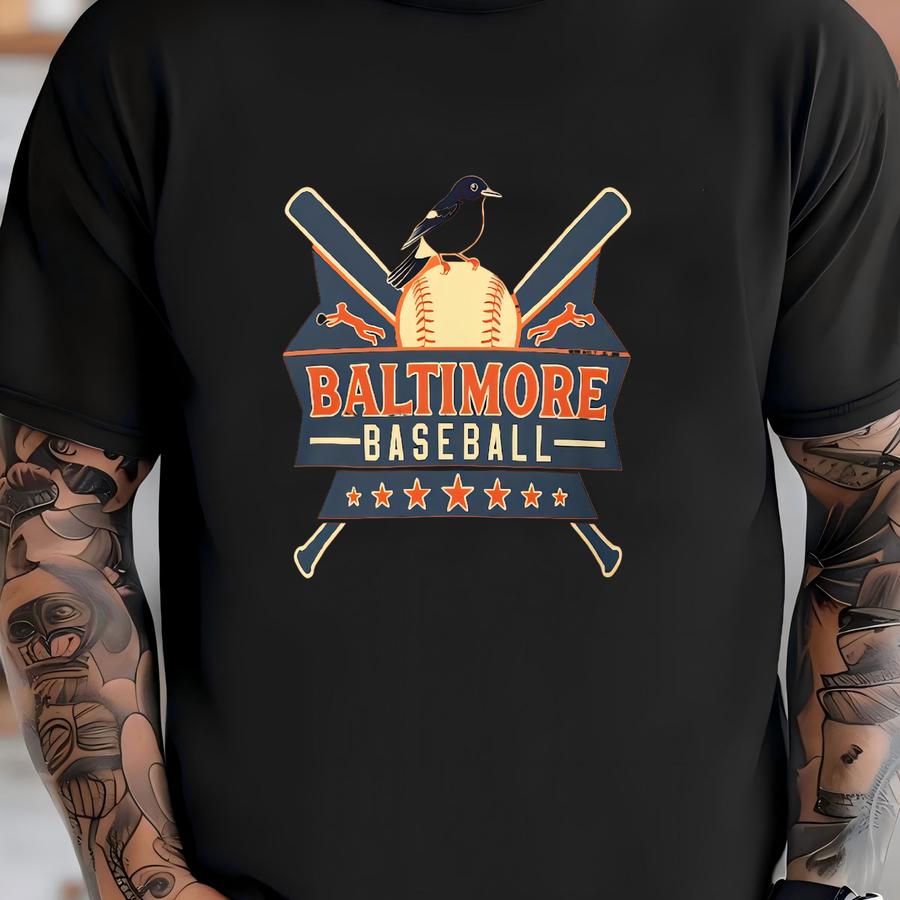 Vintage Baltimore Baseball Hoodie: Retro Sports Fan Apparel T-shirt