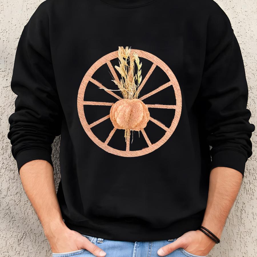 Rustic Oklahoma Rose Rock Wagon Wheel Magnet Sweatshirt
