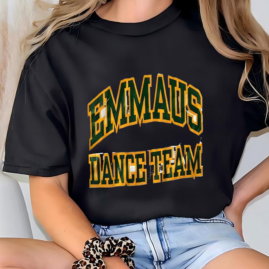 Vintage Y2k Jerz Tag Emmaus Dance Team Spellout Big Logo Printed Sweatshirt Crewneck Pullover Sweater Emmaus Highschool Colour Gray Size L T-shirt