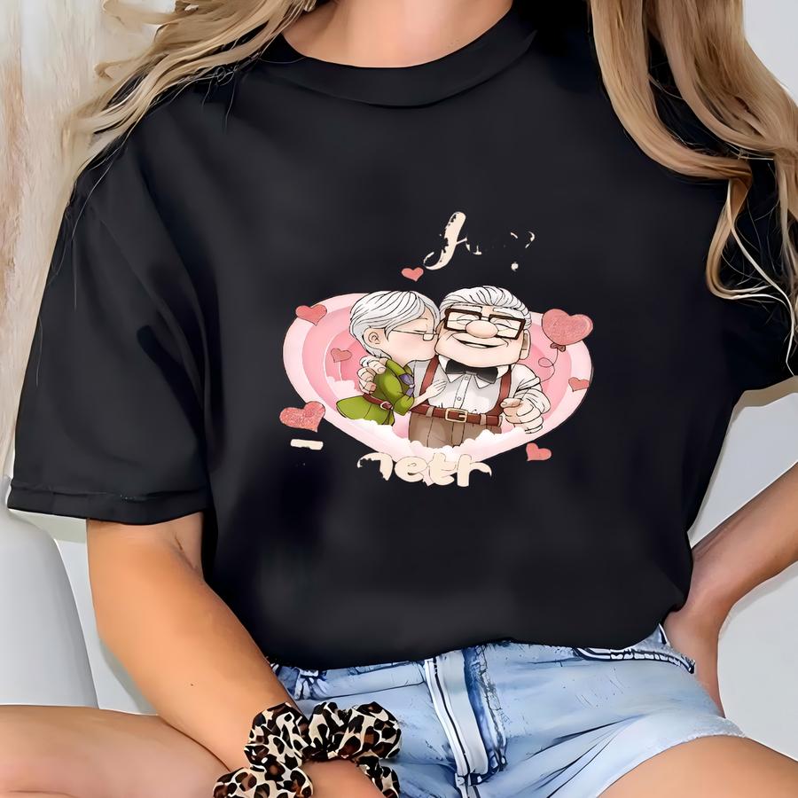 Custom Anniversary Matching Shirts, Carl And Ellie Years Together, His And Hers Up Hoodie, Honeymoon Vacation Gift, Couples Trip Tee T-shirt