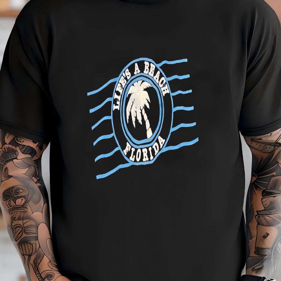 Women's Life's A Beach Soft Blue Crewneck Sweatshirt - Sz L T-shirt