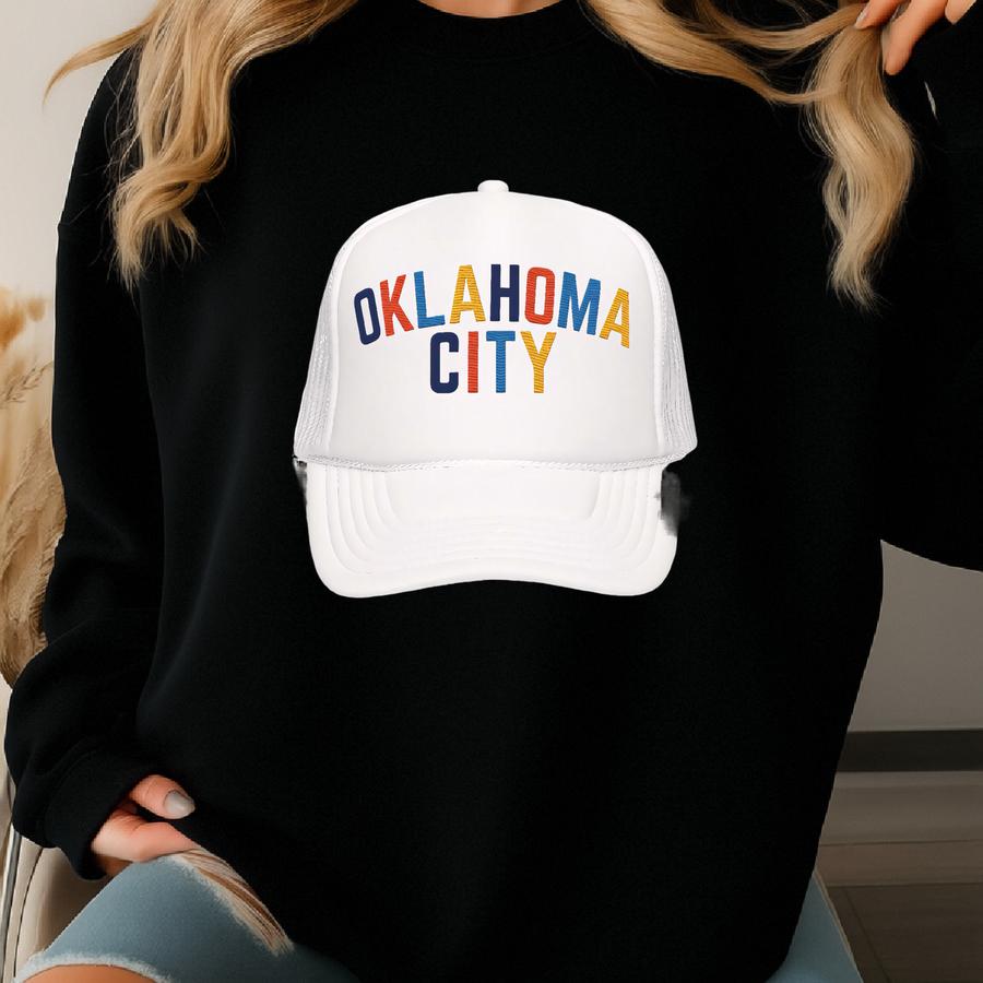 Oklahoma City Multi-color Foam Trucker Hat Sweatshirt