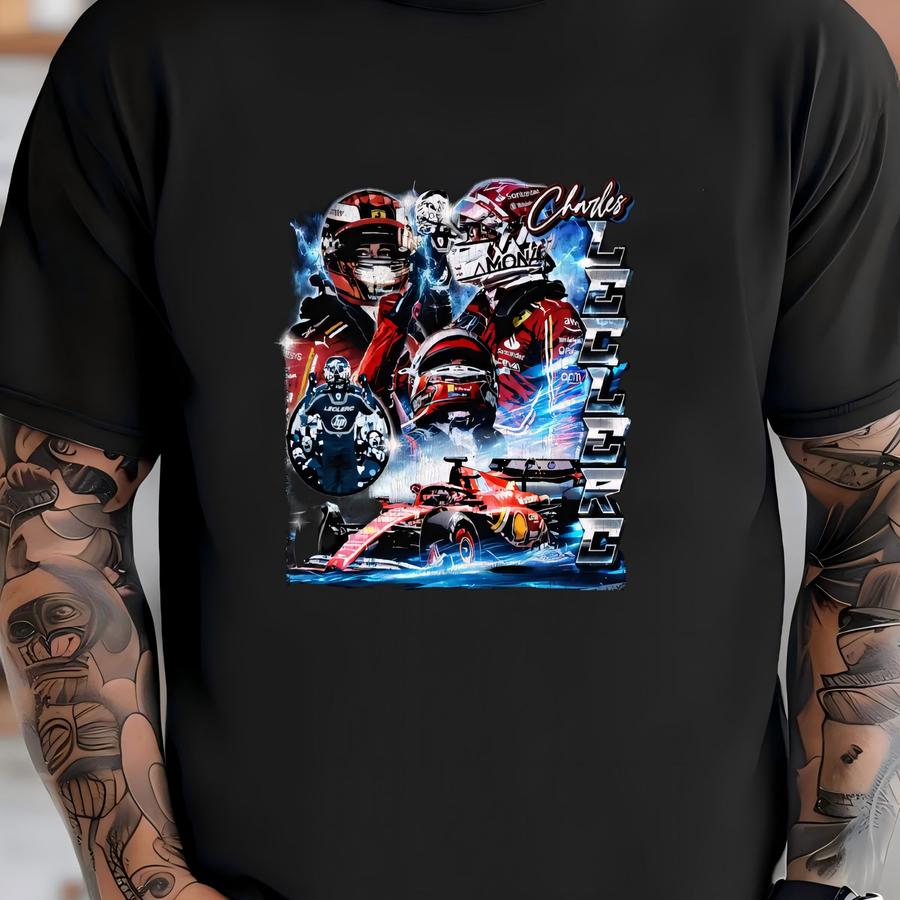 Vintage 90s Charles Leclerc Shirt Homage Retro Classic Graphic Tee Bootleg Bestseller Unisex Sport Sweatshirt Gift T-shirt