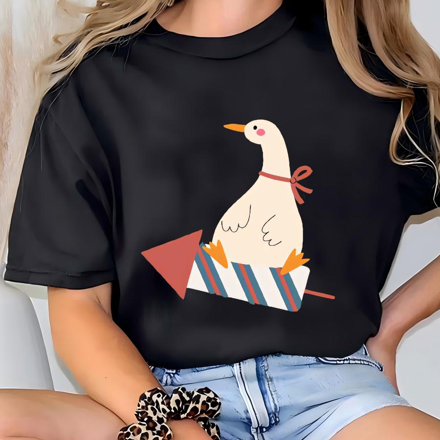 Funny Firequacker Shirt - ® - Funny Fourth Of July Shirt - Funny Goose Shirt - Independence Day Tee - Patriotic Tshirt T-shirt