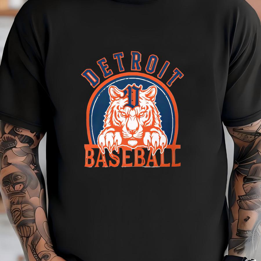 Vintage Detroit Baseball Hoodie: Retro Sports Fan Apparel T-shirt