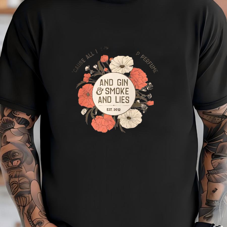 Gin, Smoke Lies, Goodbye Normal Street, Turnpike Music, Concert Shirt Vintage Floral Graphic Sweatshirt, Boho Sweatshirt, Red Dirt Country T-shirt