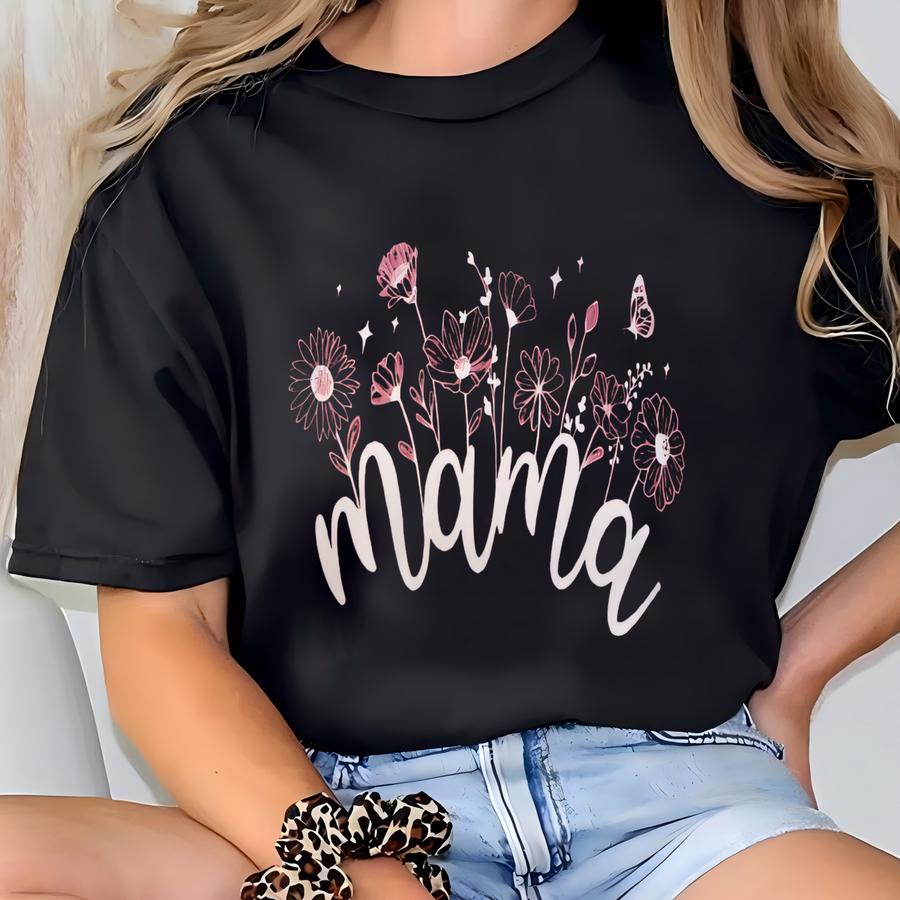 Boho Mama Hoodie, Aesthetic Mother's Day Gift, Mom Life Hoodie, Mother Day Shirt, Floral Mom Appreciation Sweatshirt, Flower Mom Tee T-shirt