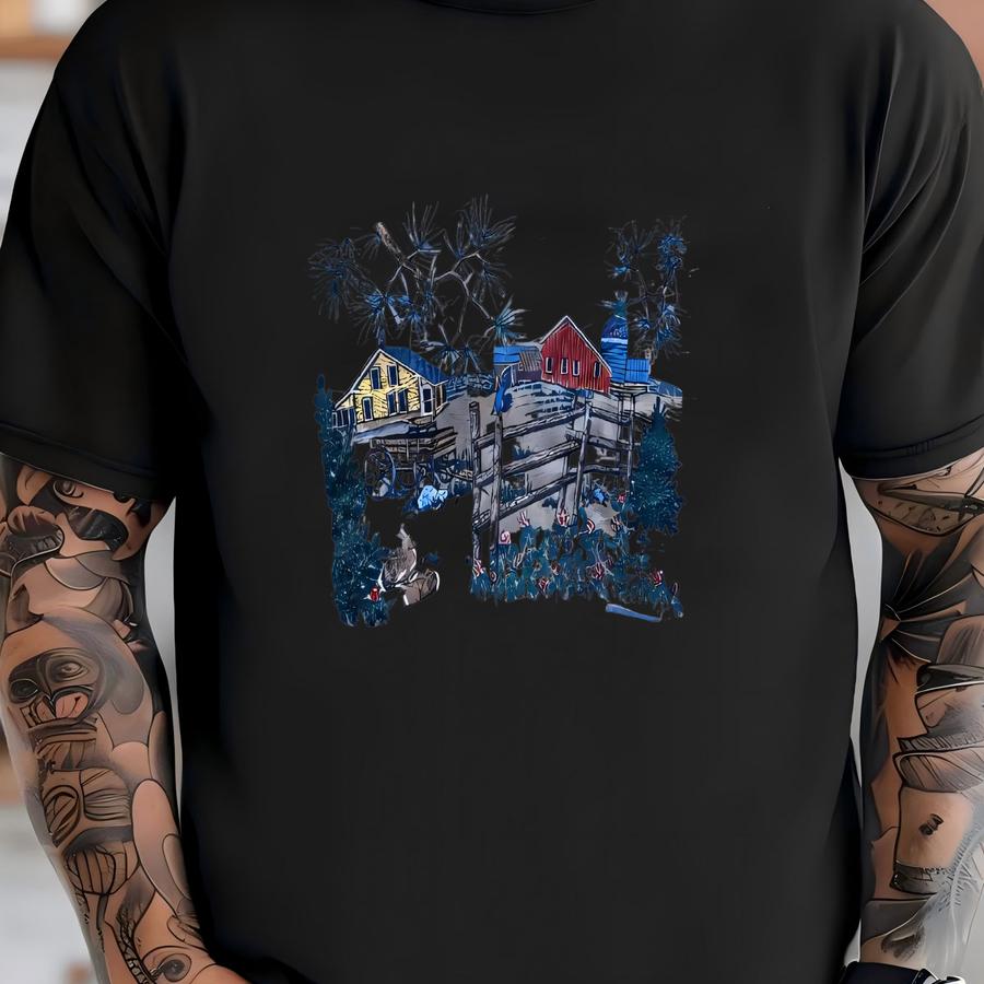 Vintage Endless Design Nice Landscape Double Neck Sweatshirt Size Fits M T-shirt