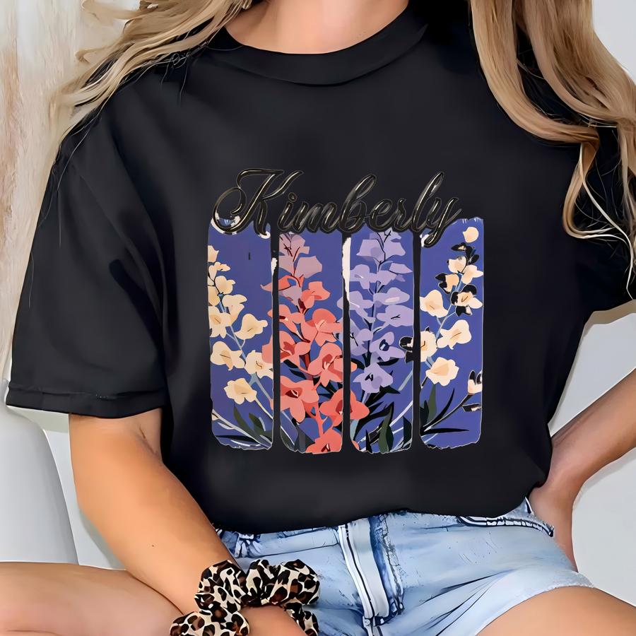 Birthday Candle Gift, Personalized Birth Flower Candle For Unique Birthday Presents, Custom Gift For Her, Mother's Day Gift Idea T-shirt