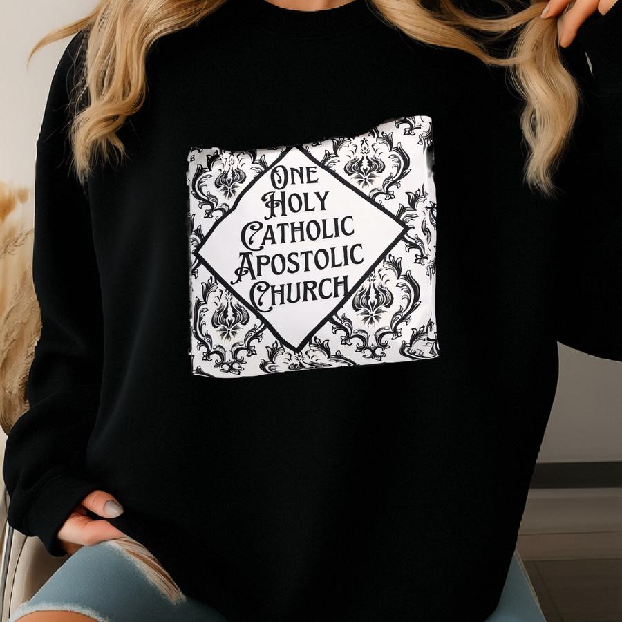 Catholic Tee: Faith-inspired Baroque Design Sweatshirt