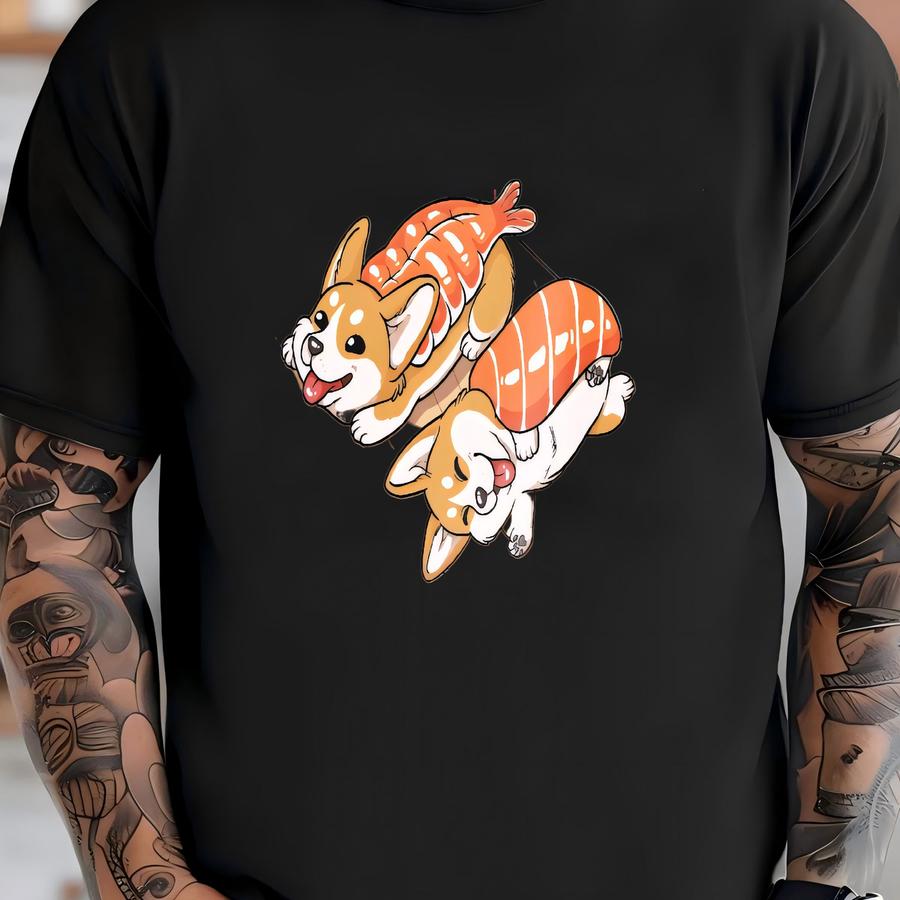 Corgi Sushi Set T Shirt • Corgi Japanese Food Tee • Corgi Shirt • Corgi Gift • Unisex Tee • Mens Womens T Shirt • Youth Tee • Graphic Tee T-shirt