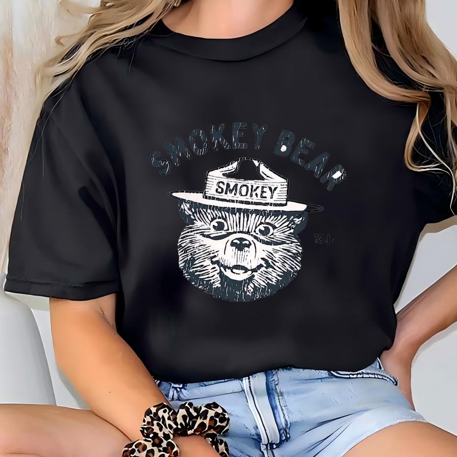 Smokey Bear Youth Shirt: Camping Graphic Tee T-shirt