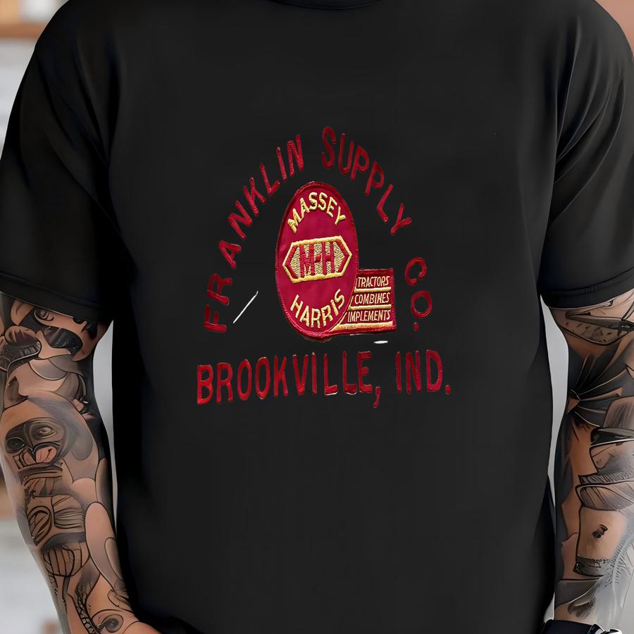 Vintage 1950s Massey Harris Tractor Jacket Brookville A Dealer Size Large 44 Quality Double Sided Rare Survivor T-shirt