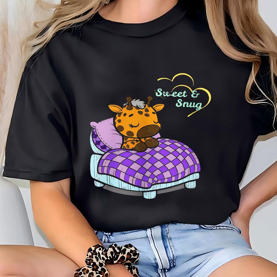 Sweet And Snug Giraffe Sweatshirt Dark Colors Cozy Unisex Crewneck Kawaii Spy Giraffe Pullover Heavy Blend Cozy Sweater T-shirt