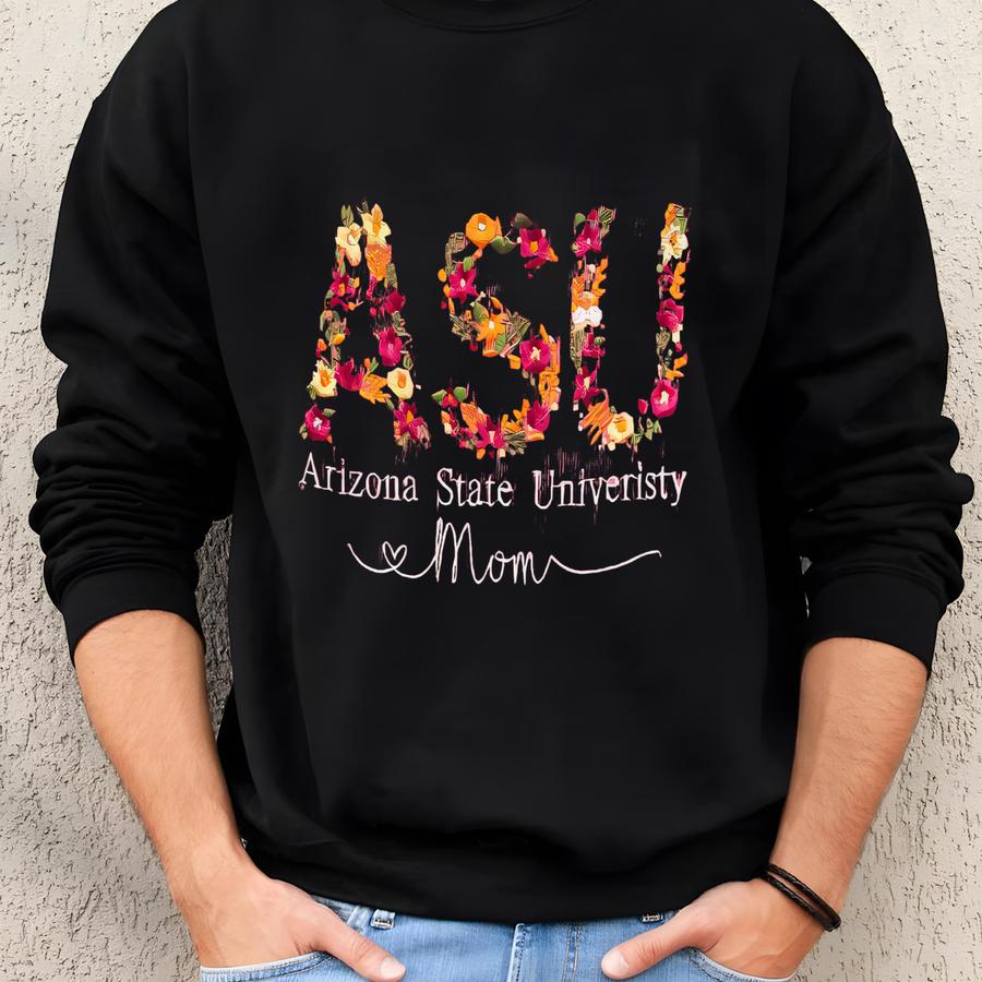 Custom College Floral Sweatshirt, Floral Letter T-shirt, Flower College Shirt, High School Shirt, Graduation Gift, Sorority Mom Sweatshirt