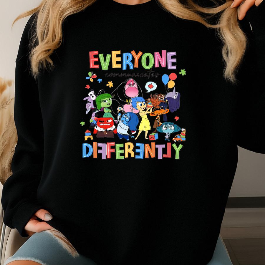 Everyone Communicates Differently Inside Out Shirt, Autism Awareness Shirt, Autism Teacher Shirt, Autism Month, Special Education Shirt Sweatshirt