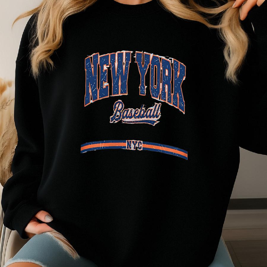 New York Baseball Sweatshirt, Ny Baseball Sweatshirt, Vintage Baseball New York Crewneck, Ny Baseball Fan, Nyc Baseball Sweatshirt, Unisex Sweatshirt