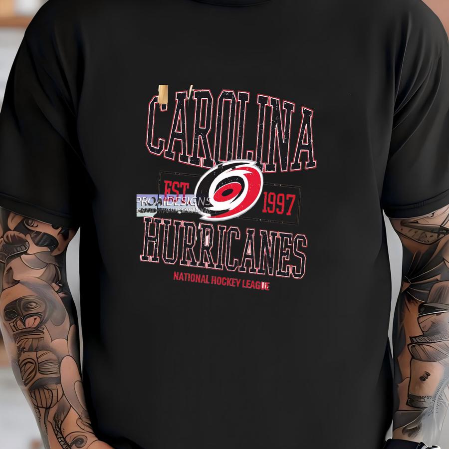 ® Carolina Hurricanes Hockey Hoodie, Custom Vintage Graphic Tee, Carolina Hockey Gift For Fan T-shirt