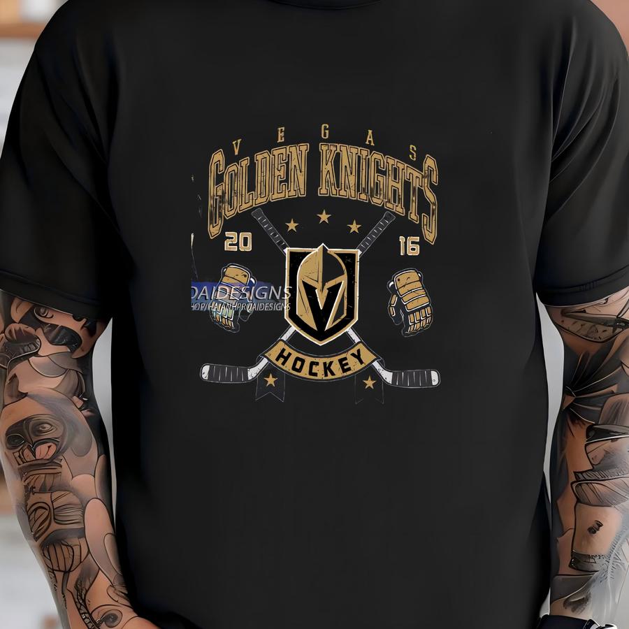 Vegas Golden Knights Hockey Hoodie, Unisex Tee Shirt For Sports Fans, Graphic Sports Tee, Golden Knights Team Shirt T-shirt