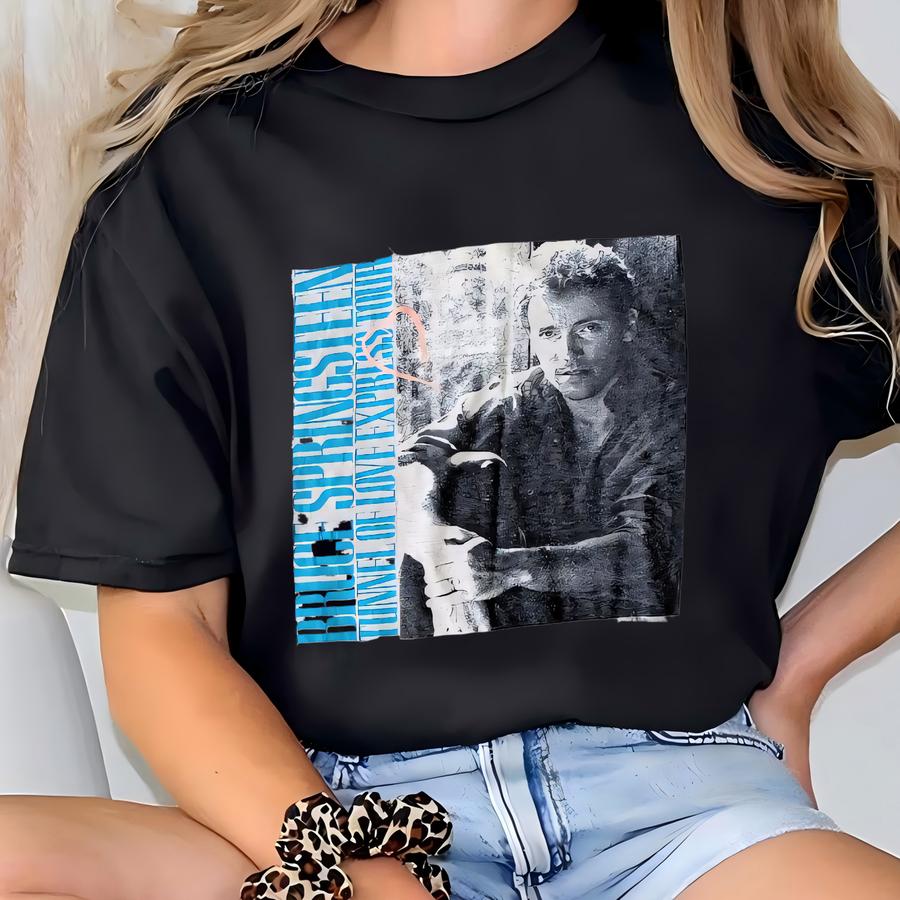 Vtg 1988 Bruce Springsteen Tunnel Of Love Express Tour Single Stitch Band Hoodie Top Tee Adult M T-shirt