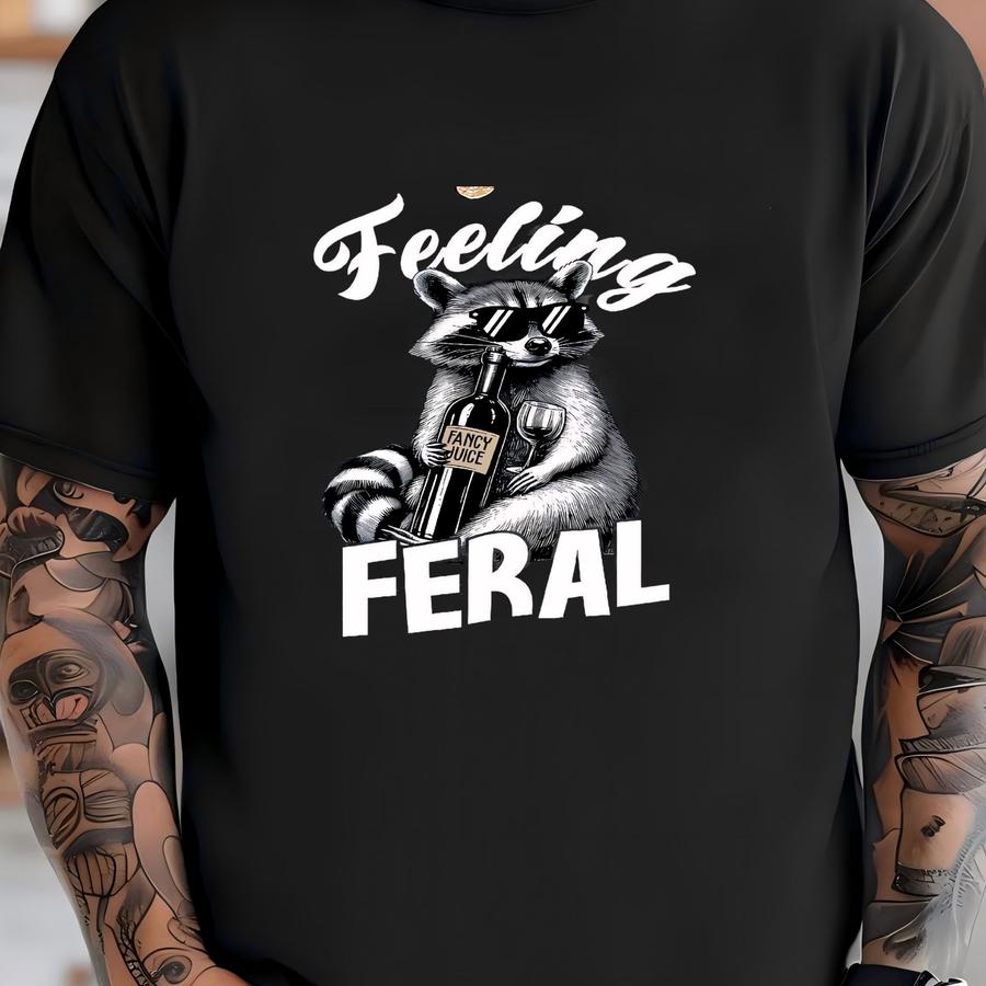 Feeling Shirt, Funny Raccoon Meme Hoodie, Women Sarcastic Humorous Graphic Tee, Funny Mental Health Sweatshirt, Tees T-shirt