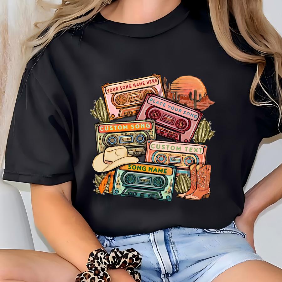 Custom Cassette Tape Shirt: Personalized Country Music Gift T-shirt