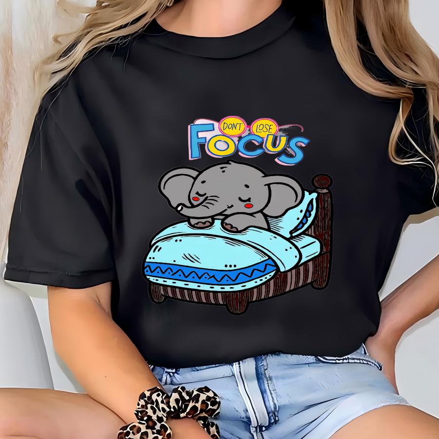Cute Elephant Ceramic Coffee Mug Funny Motivational Gift Dont Lose Focus Mug 11oz And 15oz Sizes For Animal Lovers T-shirt