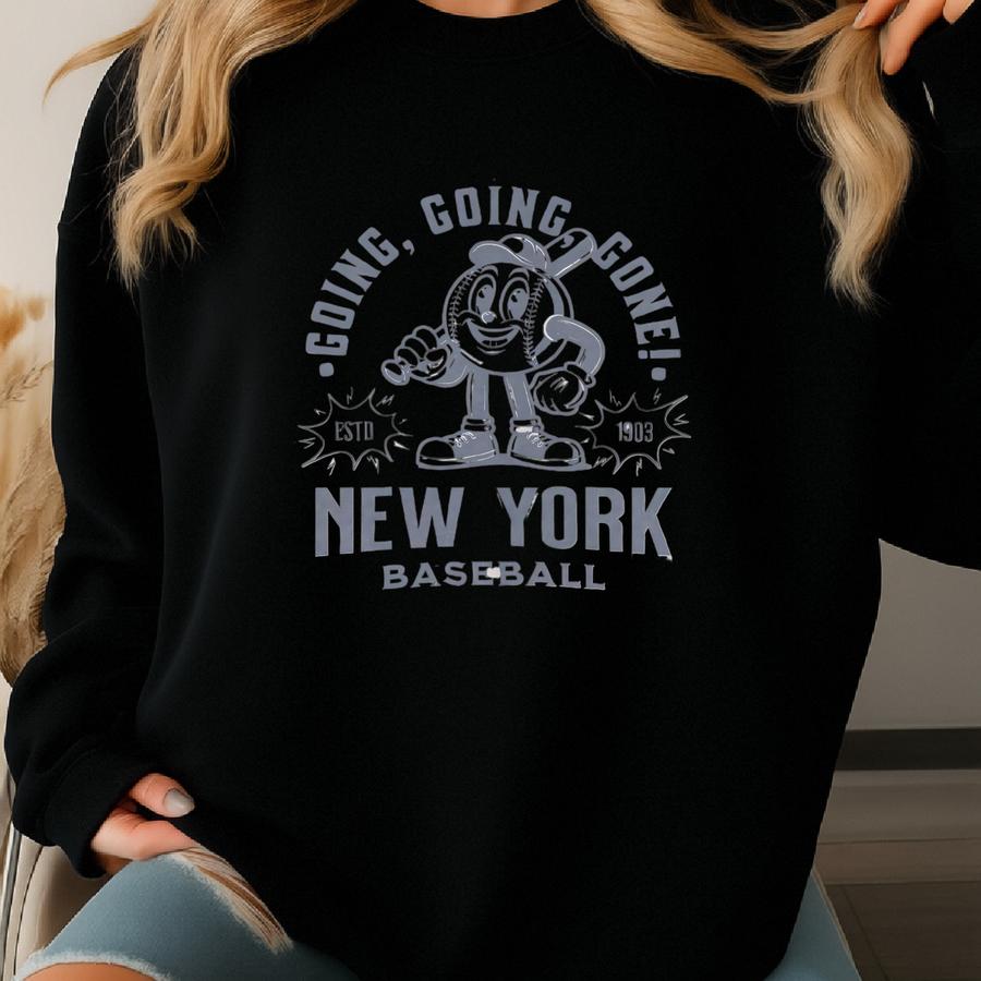 Retro New York Baseball Sweatshirt, Vintage 70s Mascot Crewneck, Sports Sweater, Baseball Fan Gift, Baseball Lover, 80s Yankee Merch Sweatshirt