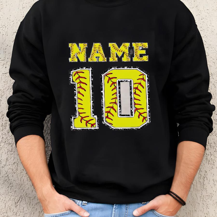 Custom Softball Shirt: Personalized Name Number, Baseball Mom Tee Sweatshirt