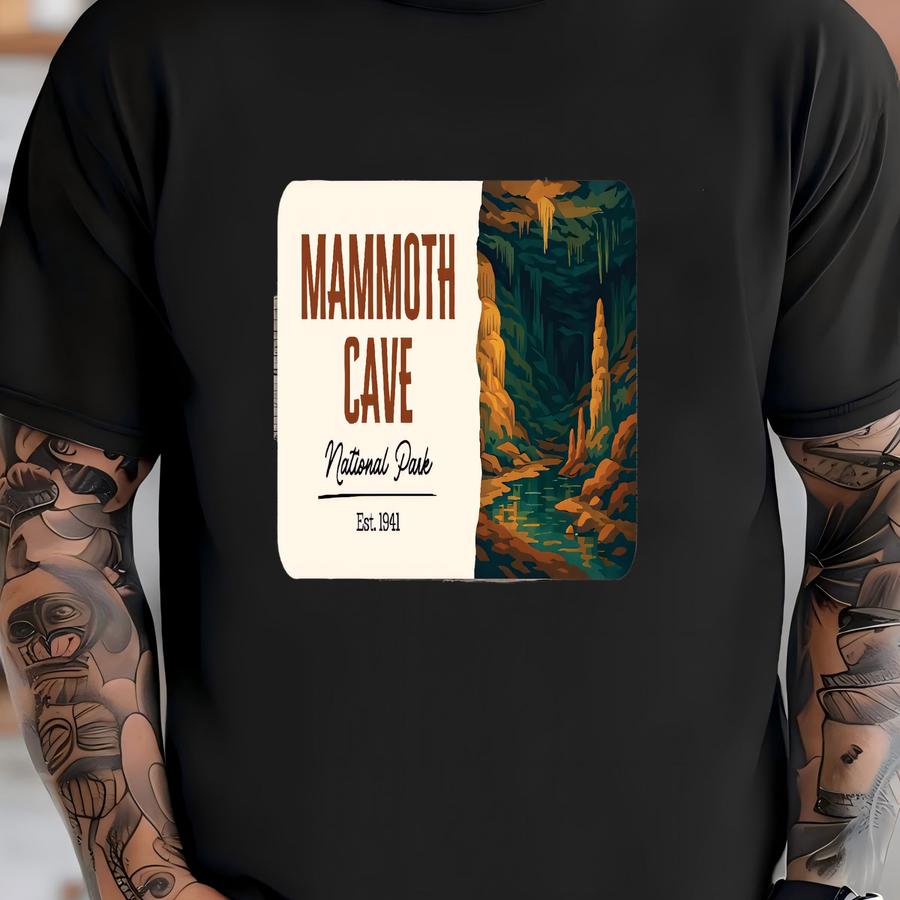 Mammoth Cave National Park Sticker Modern Flat Poster Style Design National Park Vinyl Decal For Water Bottles, Laptops Kentucky Gift T-shirt