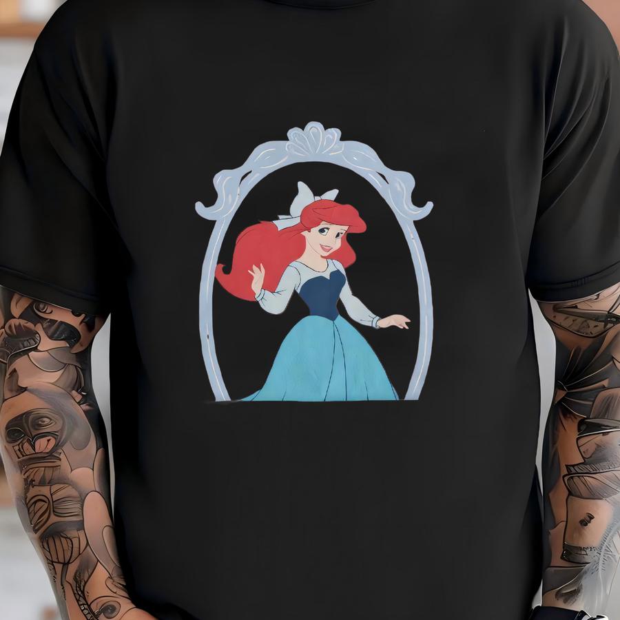 Whimsical Ariel Graphic Tee, Themed Hoodie, Gift For Little Mermaid Fans, Summer Style, Cute Casual Top T-shirt