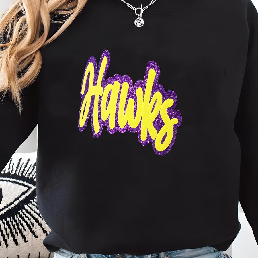 Hawks Custom Trucker Hat, Puff Embossed Print, Custom Baseball Hat, Team Hat, Football Mom Hat, Mascot Hat Sweatshirt