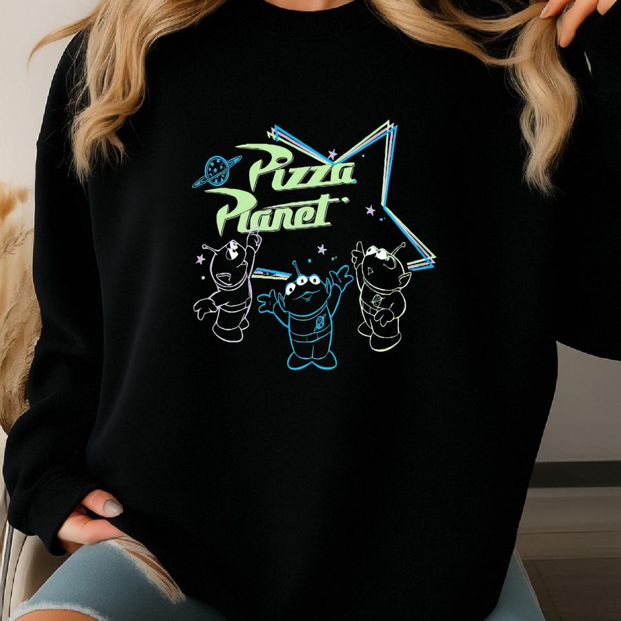 Retro Pizza Planet Shirt, Shirt, Alien Shirt, Pizza Planet Alien Shirt, Friends, Family Gifts Shirt Sweatshirt