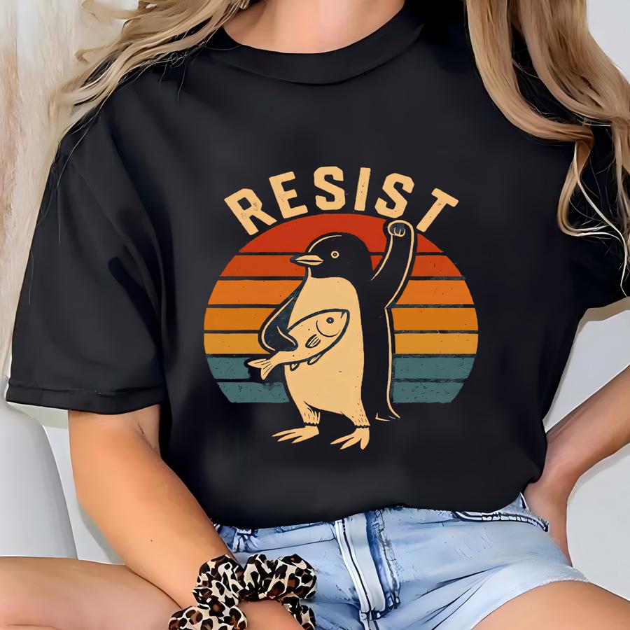 Shirt, Resist Shirt, Penguins Resist Shirt, Penguins Protest, Democrat Shirt, Penguins Lover Gift, Penguin Activism, Activist T-shirt