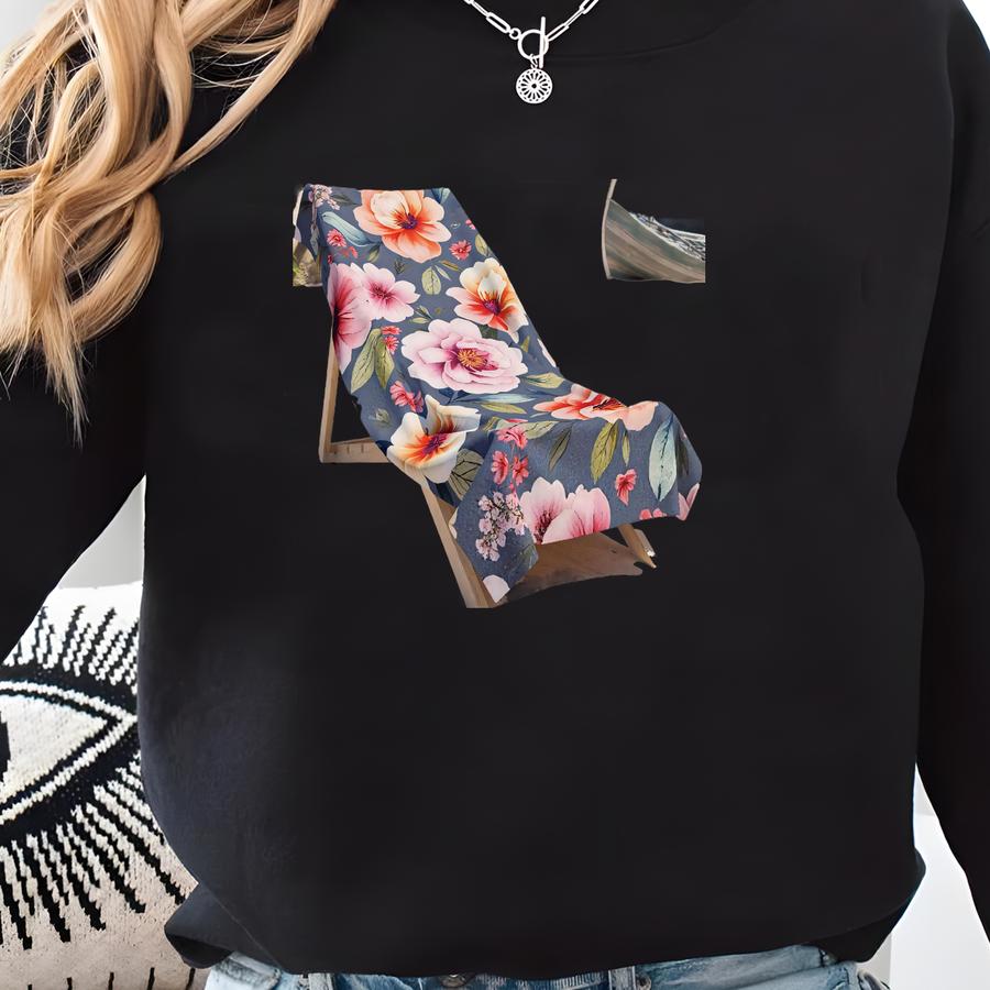 Floral Beach Towel: Vibrant Summer Picnic Blanket Sweatshirt