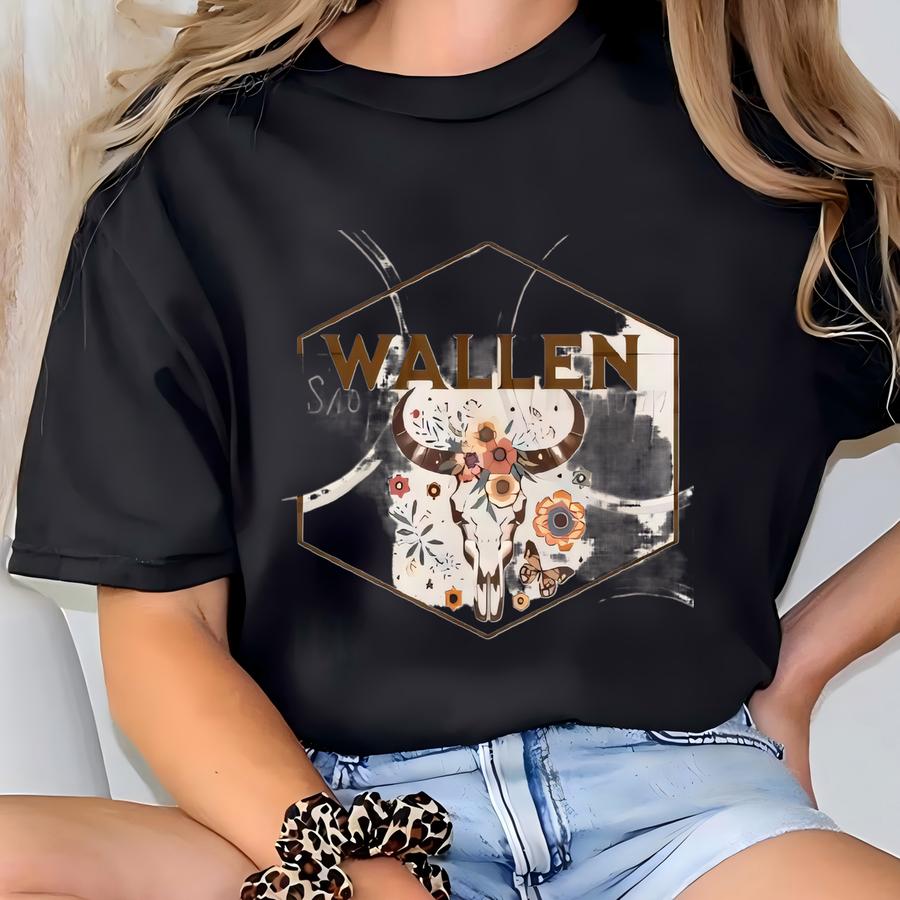 Morgan Wallen Hoodie, Somebody's Problem Bull Skull And Flowers Design, Perfect For Concerts Country Music Lovers Gift Idea T-shirt