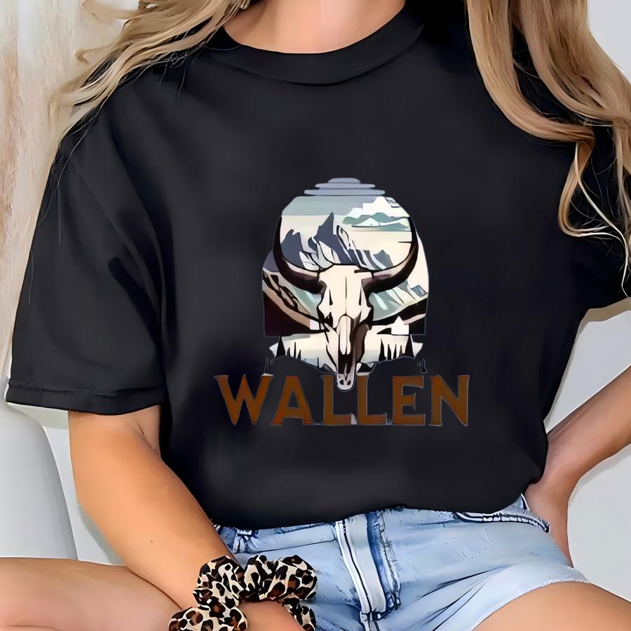 Morgan Wallen Hoodie: Somebody's Problem Bull Skull Mountains Tee For Country Music Lovers, Unique Gift Idea T-shirt