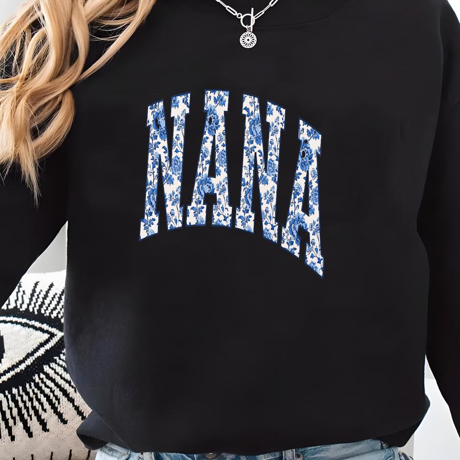 Toile Nana Shirt, Nana Tshirt, New Nana Crewneck, Floral Mother Day Gift, Pregnancy Announcement, New Nana Grandmother Tee Sweatshirt