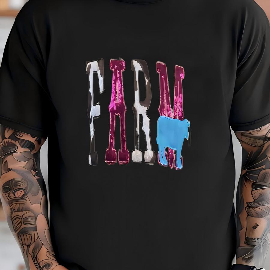 Farm Sequins/ Fabric Applique Tee, Farm Tee, Cow Shirt, Farm Wife Shirt, Sequins, Glam, Girl Gift, Women's Gift, Birthday Gift, Western T-shirt