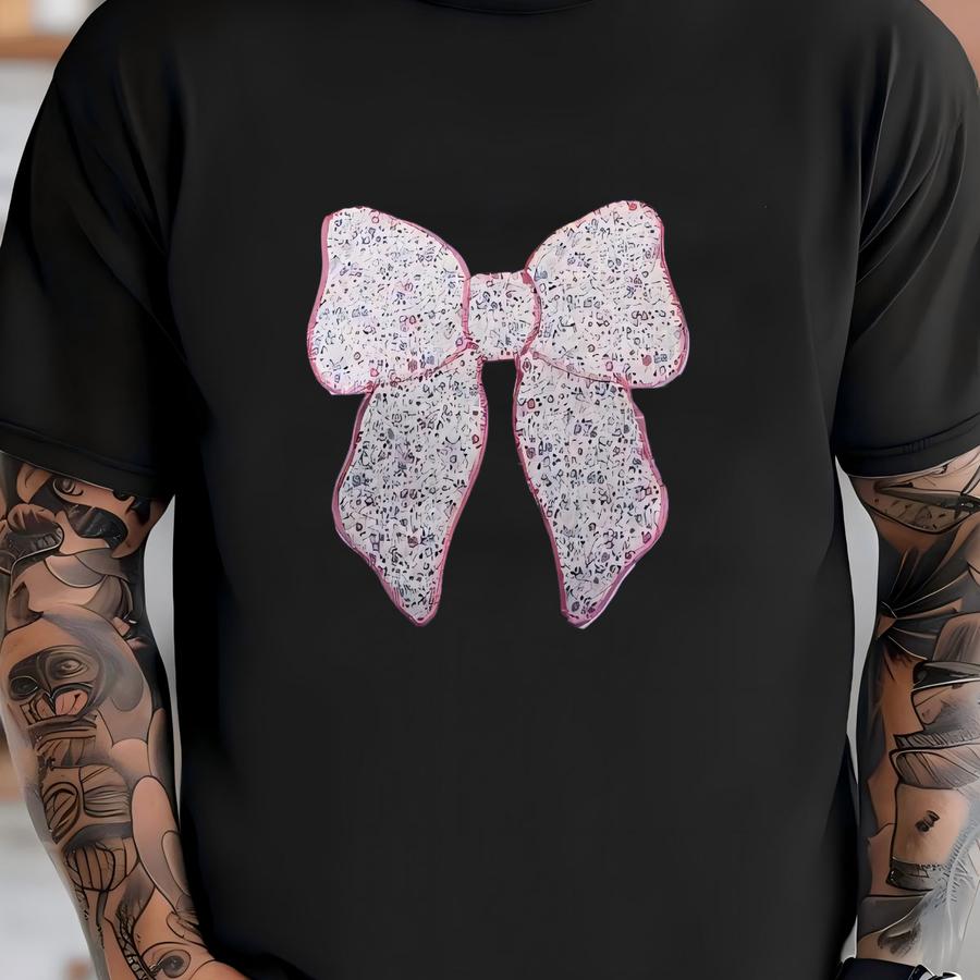 Quilted Bow Applique Tee, Quilted, Y, Boho, Cottage Core, Girl Gift, Women's Gift, Birthday Gift, Christmas Gift, Mother's Day Gift T-shirt