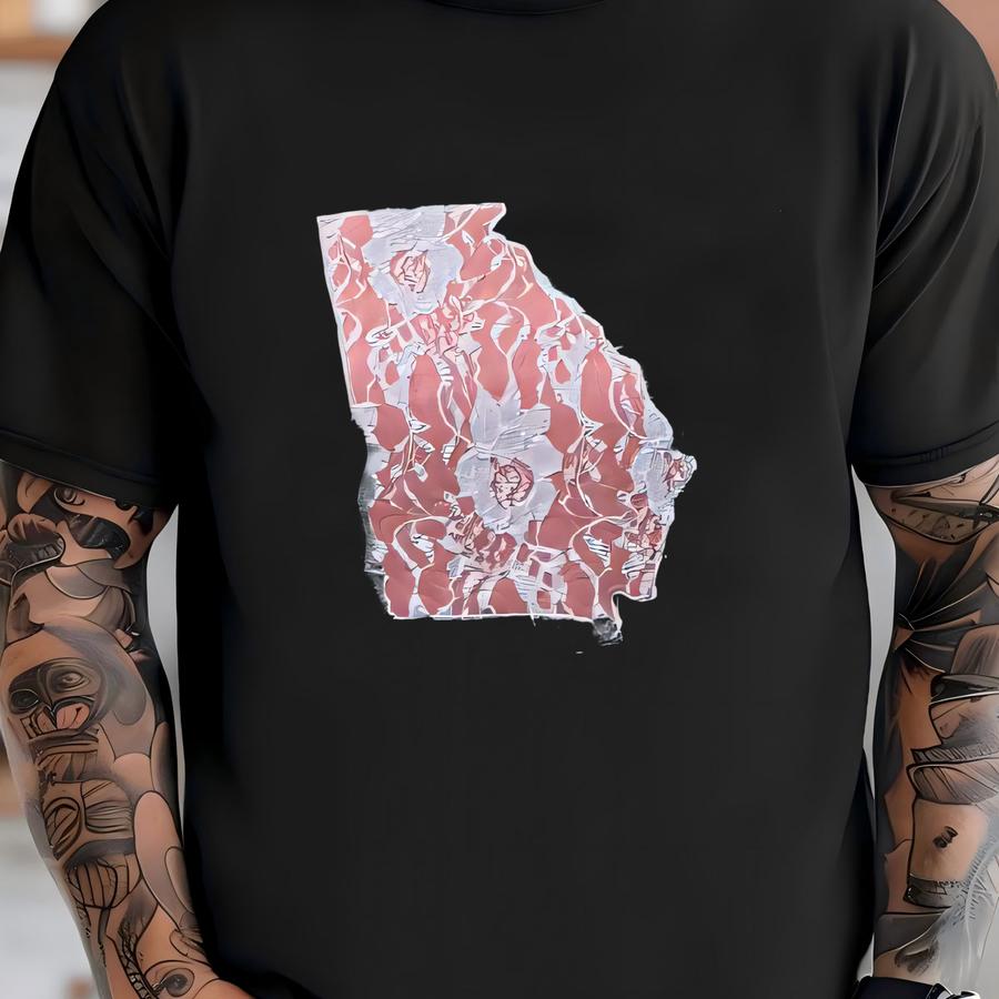 Lace Applique Georgia Tee, Women's Gift, Lace, Georgia, Christmas Gift, Women, Peach, Ga, Girl, Appliqué, Y, Birthday Gift T-shirt