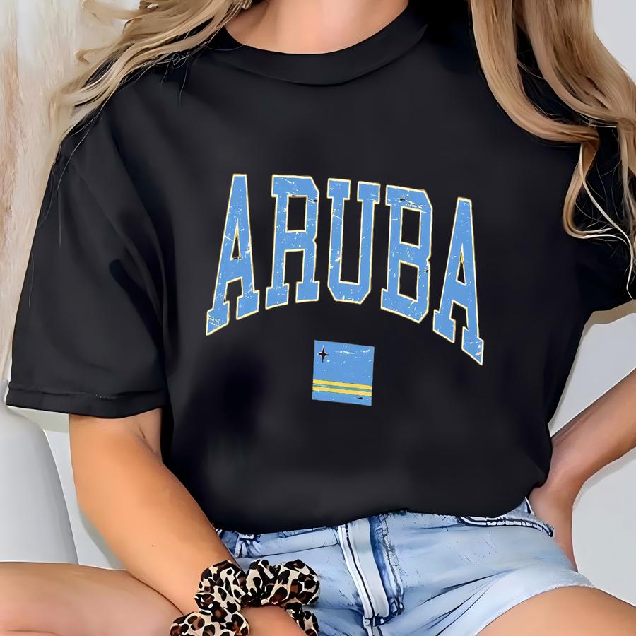 Aruba Hoodie: Retro Beach Vacation Tee T-shirt