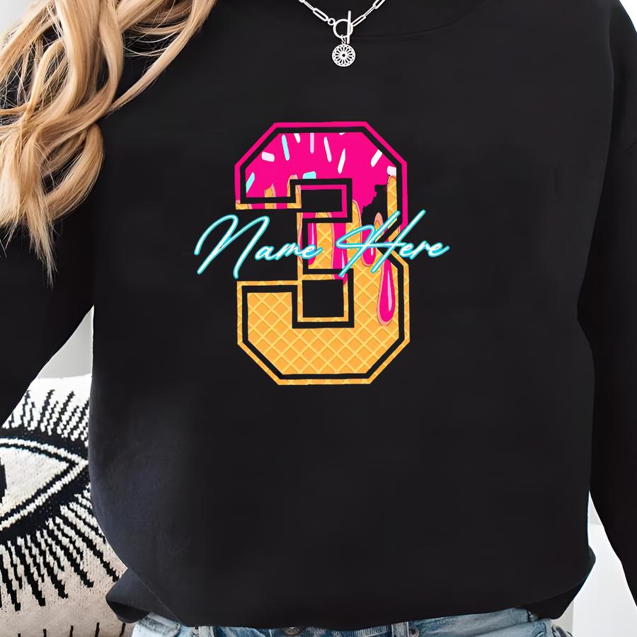 Personalized Baseball Drip Mama Shirt, Custom Baseball Jersey, Baseball Mom Shirt Team Mom T Shirt, Ice Cream Drip Tee, Mother's Day Gift Sweatshirt