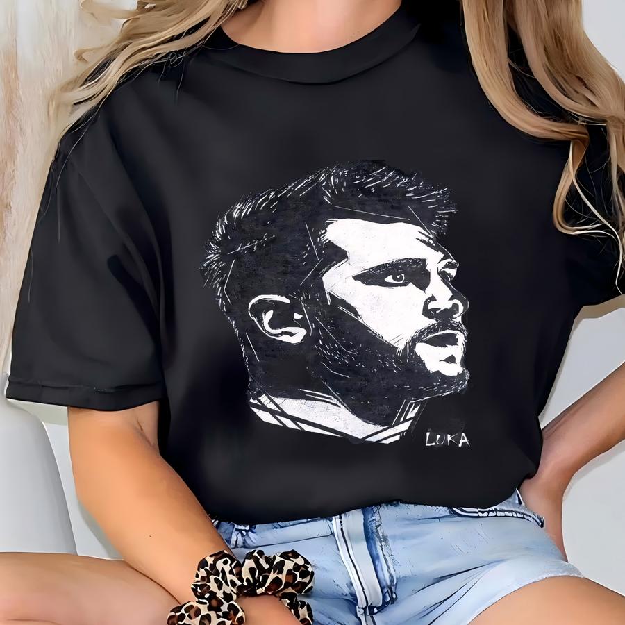 Vintage Luka Doncic Bleached T Shirt, Premium Heavyweight Sweatshirt, Basketball Hoodie,unisex Faded Black Shirt, Gift For Him Gift For Her T-shirt